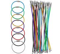 Graplan 35 PCS Wire Keychain Cable Colored Steel Wire Key Chains Stainless Steel Key Ring Loop with Stainless Steel Gear Connecter for Hanging Keys,Flashlight,Pliers,Luggage Tags,ID Tags
