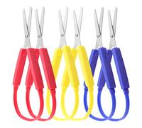 Graplan 6 Pieces Loop Scissors - Adaptive Design for Kids, Teens and Adults - Easi Grip, Easy Opening - Adapted for Special Needs