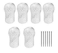 Graplan 6Pcs Aluminium Gutter Guards Mesh, Downpipe Leaf Guard with 6 Zip Ties, Expandable Drain Pipe Cover, Strainer Leaf Drain Pipe Cover Protection, for 2-4 Inch Downpipes