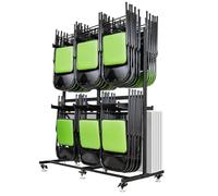 Graplans Folding Table and Chair Cart -Folding Chair Rack That Holds 84 Chairs, 800 lb. Weight Limit, Lifetime Folding Chair Rack, Double Folding Chair cart for Easy Storage and Transportation