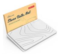 Graplife Stone Bath Mat 2PACK, Tub & Bathroom Floor - Super Absorbent Diatomaceous Earth Shower Mat, Non-Slip Fast-Drying Mat for Kitchen Counter, Elegant Home Decor & Modern Accessories White