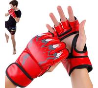 Grappling Boxing Gloves - Sparring Gloves, Training Gloves | Half Finger Wrist Support for Kickboxing, Burfighting, Punching Bag Training