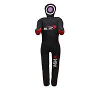 Grappling dummy for wrestling, judo, boxing, bjj throwing, standing position Canvas (UNFILLED) (47" (Inches), Black Red)
