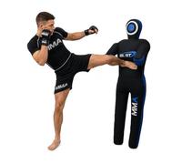 Grappling dummy for wrestling, judo, boxing, bjj throwing, standing position Canvas (UNFILLED) (59" (Inches), Black Blue)