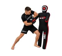 Grappling dummy for wrestling, judo, boxing, bjj throwing, standing position Canvas (UNFILLED) (70" (Inches), Black Red)
