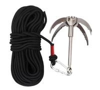Grappling hook with hook rope nylon rope, including 400 kg stainless steel claw gravity hook foldable with 20 meters auxiliary rope outdoor mountaineering rescue water