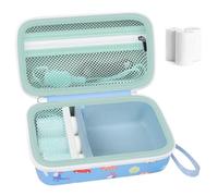 Grapsa Case Compatible with DYLANTO for Anchioo for ESOXOFFORE for YTETCN for WEEFUN for GKTZ Instant Print Camera, Kids Camera Storage Holder and 3 Rolls Instant Camera Refill Print Paper-Blue Car
