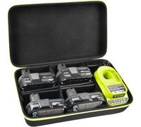 Grapsa Case for Ryobi ONE+ 18V Batteries & Charger, 6 Dividers