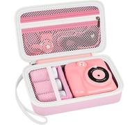 Grapsa Kids Instant Print Camera Case, Travel Storage Bag for Girls Boys | for CHRERN for Hangrui for HiMont for OPERHOO for ASTGMI for DDULEOG for Amzelas, Wrist Strap, Partitioned Storage, Pink