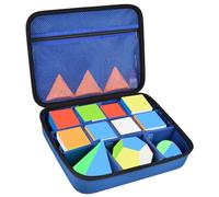 Grapsa Speed Cube Storage Case Bag Holds 12+ Different Types Retro Brain Teaser Fidget Toy. Carrying Holder with Mesh Pocket Fits for Cube Stand/Tutorial (Box Only) - Blue
