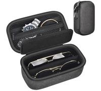 Grapsa Travel Sunglass Organizer Case for Quay Polarized Sunglasses Men Women, Trendy Glasses Storage Box (Bag Only), Charcoal-2 Slot, XS