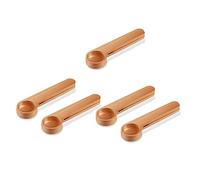 GRARRO 5 Pcs Wooden Coffee Scoop and Bag Clip Measure Spoon 2-in-1 Bags Sealer Measuring Spoon for Beans,Espresso Coffee,Tea