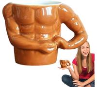 GRARRO Novelty Coffee Mug for Men - Body Builder Ceramic Cups | Macho Muscle Mugs | Perfect Gag Gift | Versatile for Hot/Cold Beverages | Unisex Design