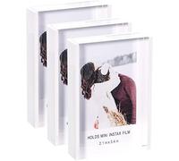 Grarry Instax Mini Acrylic Picture Frames 2x3, Cute Polaroid Picture Frame, Desktop & Tabletop Picture Frames Set, Mini Instant Photo Frames for Fujifilm & Polaroid Film (White, 3)