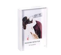 Grarry Instax Mini Acrylic Picture Frames 2x3, Cute Polaroid Picture Frame, Desktop & Tabletop Picture Frames Set, Mini Instant Photo Frames for Fujifilm & Polaroid Film (White, 1)