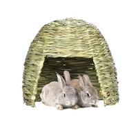 Grashaus For Rabbits - Hand Woven Rabbit Grass House Made From Natural Grass | Small Animal Hideout & Rodent House For Rabbits, Guinea Pigs, Hamsters | Non-Toxy Shelter