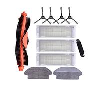 GRASKY Main Brush Hepa Filter Side Brush Mop Cloth/Fit for Xiaomi STYJ02YM Mi Mop Pro Conga 3490 Viomi V2 PRO V3 SE V-RVCLM21B 3C B106CN (Color : Red)