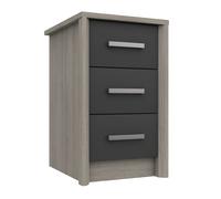 Grasmere 3 Drawer Bedside Table - Dark Grey