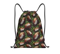 Grass American Football Print Men Women Drawstring Bag Large Drawstring Backpack Lightweight Gym Sack For Holidays Gym Beach