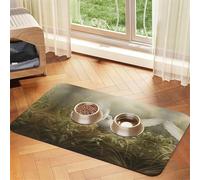 Grass And Dove Absorbent Leather Pet Tablecloth Non-Slip Dining Pad For Puppy Kitten Food Water Bowls