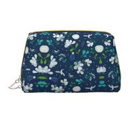 Grass and Dove Leather Hand-Held Zipper Makeup Bag Pen Case Stationery Box Lipstick Pouch Toiletry Bag