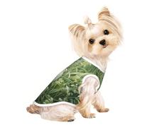 Grass and dove Print Lightweight Dog Vest, Cat Sleeveless Shirt, Breathable Mesh Design for Summer Walking and Play