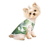 Grass and dove Print Lightweight Dog Vest, Cat Sleeveless Shirt, Breathable Mesh Design for Summer Walking and Play