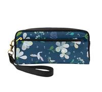 Grass and Dove Print Makeup Bag for Women Waterproof Pouch Toiletry School Office Travel Daily Use