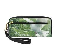 Grass and Dove Print Makeup Bag for Women Waterproof Pouch Toiletry School Office Travel Daily Use