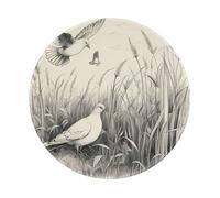 Grass And Dove Print Premium-Textured Mouse Mat Waterproof Non-Slip Rubber Base Round Mousepad For Office Gaming Laptop