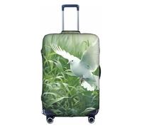 Grass and Dove Print Protective Suitcase Cover Washable Travel Luggage Protector with Concealed Zipper