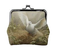 Grass and dove Print Versatile Coin Purse Exquisite Mini Wallet Cute Change Pouch for Any Occasion