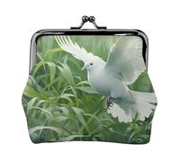 Grass and dove Print Versatile Coin Purse Exquisite Mini Wallet Cute Change Pouch for Any Occasion