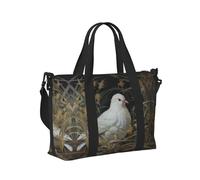 Grass and Dove Print Women Men Travel Hand Bag for Foldable Portable Tote for Weekend Trips Travel