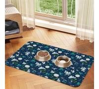 Grass And Dove Printing Feeding Mat For Dogs Cats Pet Absorbent Leather Tablecloth 23.62in*15.75in Cat Dog
