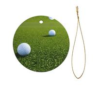 Grass Baseball Softball Christmas Ceramic Circular Pendant Is An Excellent Addition To Your Holiday Decoration