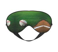 Grass Baseball Softball Print Sleep Mask Silk-Like Eye Mask Sleeping Eye Mask for Women Men for Travel Sleep Relaxation