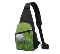 Grass Baseball Softball Printed Chest Bag Sling Bag for Men Women, Outdoor Crossbody Fanny Packs Hiking Chest Packs Sport Daypacks