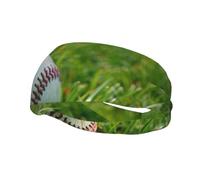Grass Baseball Softball Printed Sports Headband, Athletic Sweatbands with Wide Comfort Fit Stretchy Breathable Fabric for Gym Yoga Running Tennis Basketball