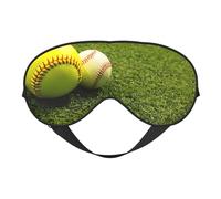 Grass Baseball Softball Printing Double Side Soft Eye Mask Reversible Design, Adjustable for Snug Fit, Blocks Light Eye Mask