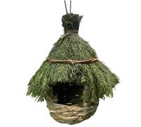 Grass Bird House Nest House Roosting Pocket for Outside Hanging Hideaway Hut Woven Nest Cozy Resting Place for Finch Canary