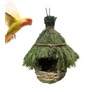 Grass Bird Houses, Bird Nest Gardening Decor, 7.87x7.87x11.81 Inches Natural Sparrow House Made from Branches, Vines with Hanging Loop, Outdoor Birdhouse for Finches Canaries and Small Wild Birds Use