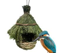 Grass Bird Nest - Eco Friendly Hand Woven Bird House | Sparrow Finch Shelter Cozy Resting Place Multi Functional Hanging Birrd Nesting Box for Fence Balcony Garden Outdoor Tree Safe Decoration Home
