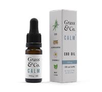 Grass & Co. CALM 500mg CBD Oil with Ashwagandha Chamomile Mint & B Vitamins for Relaxation Mental Support 10ml Vegan
