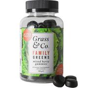 Grass & Co. Family Super Greens Gummies | Multivitamin with C, D, E & Probiotics | Gut Health & Immunity Support | 60 Gummies | Vegan | Mixed Berry Flavour