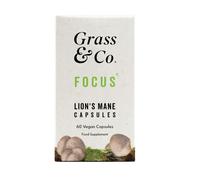 Grass & Co. FOCUS Lion's Mane Mushrooms with Ginseng + Omega-3 | 60 Vegan Capsules