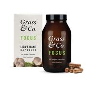 Grass & Co. FOCUS Lion's Mane Mushrooms with Ginseng + Omega-3 60 Vegan Capsules