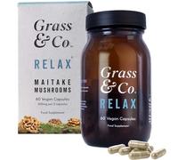 Grass & Co. Magnesium 200mg & Maitake Mushroom 400mg Capsules with Ashwagandha & Vitamin B6 | Relax | Supports Stress Relief | Calm | 60 Capsules, 30 Servings