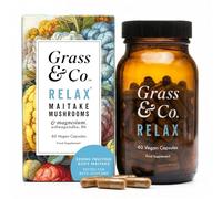 Grass & Co. Magnesium 200mg & Maitake Mushroom 400mg Capsules with Ashwagandha & Vitamin B6 | Supports Stress Relief & Relaxation | Calm | 60 Capsules, 30 Servings