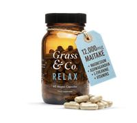 Grass & Co. RELAX Maitake Mushrooms with Ashwagandha + Magnesium 60 Vegan Capsules